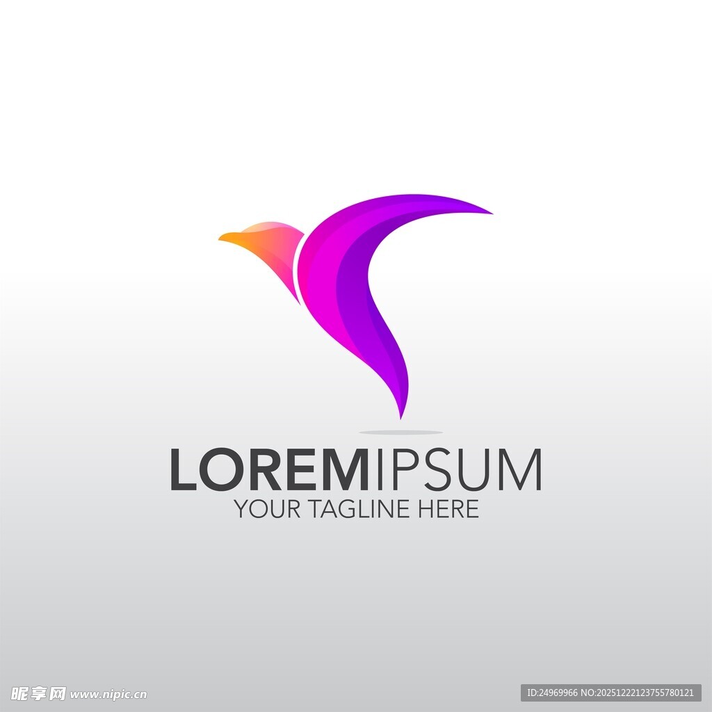 彩色飞鸟标志设计