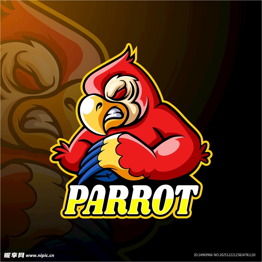 愤怒鹦鹉标志设计