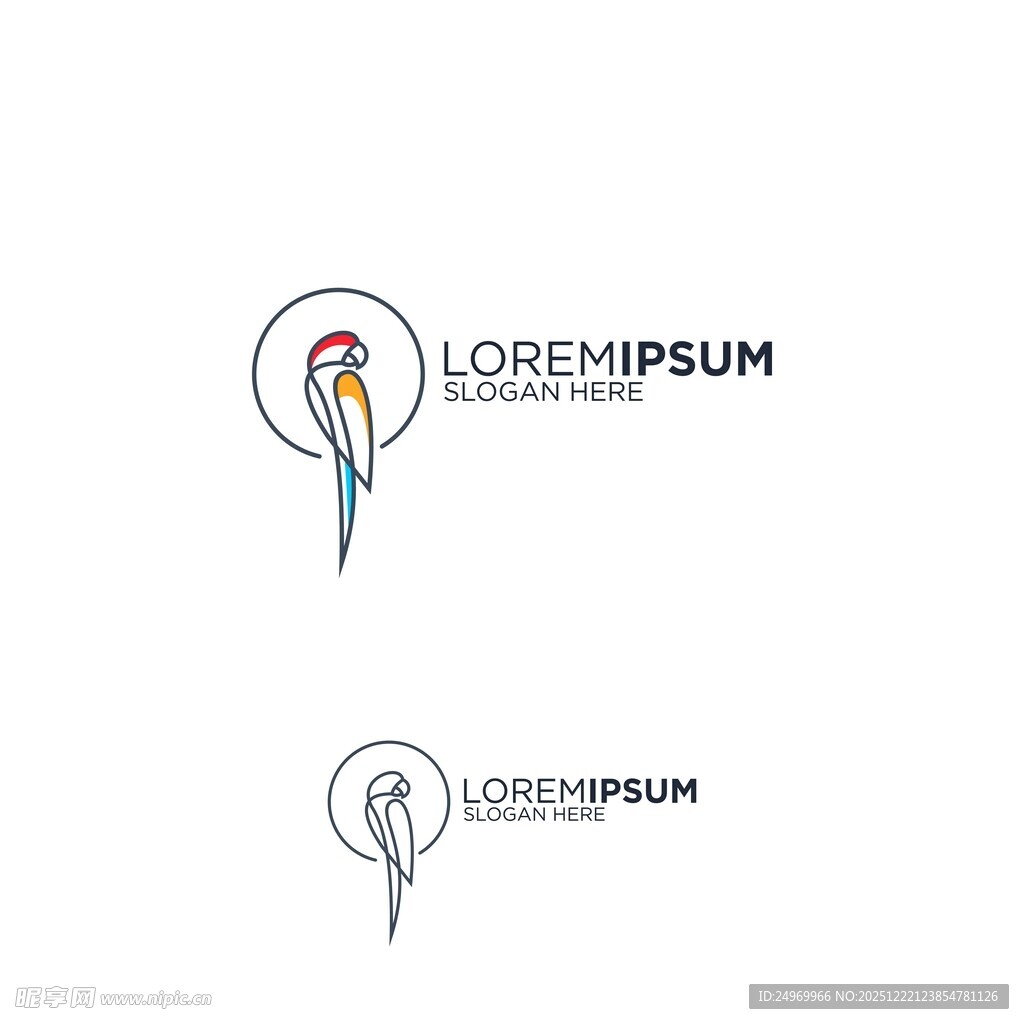 鹦鹉主题简约标志设计