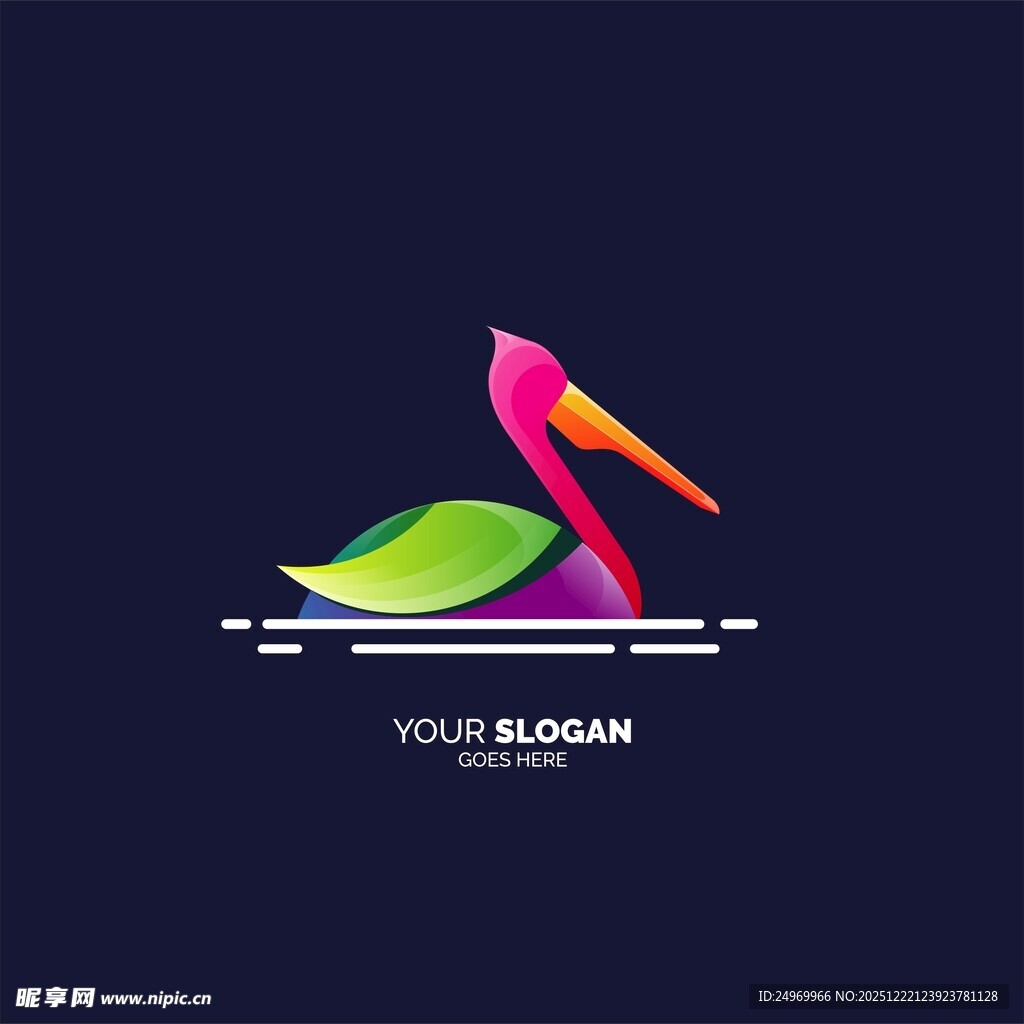 多彩鹈鹕标志设计