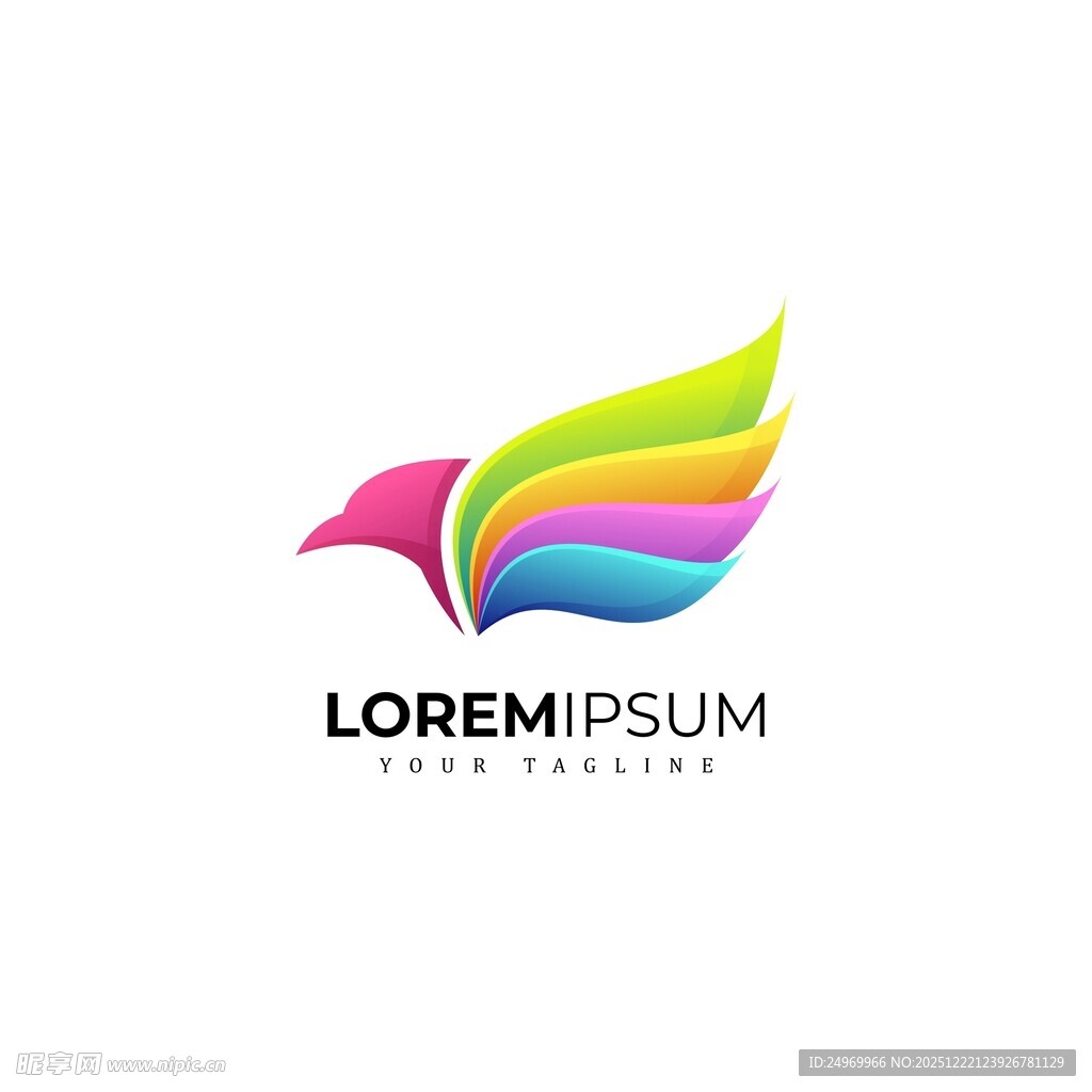 多彩飞鸟标志设计