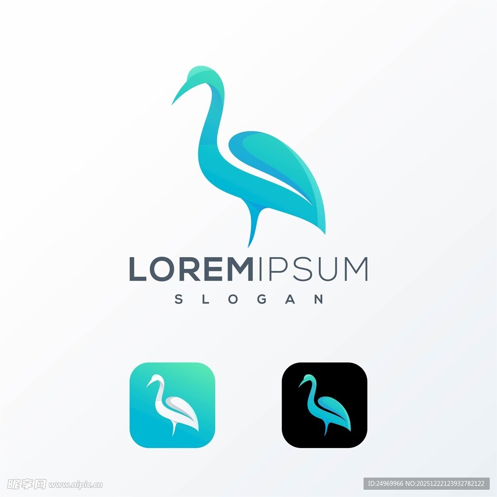 蓝鹭标志设计