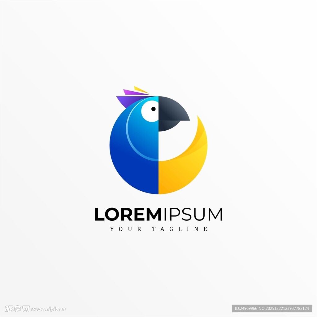 多彩鹦鹉标志设计