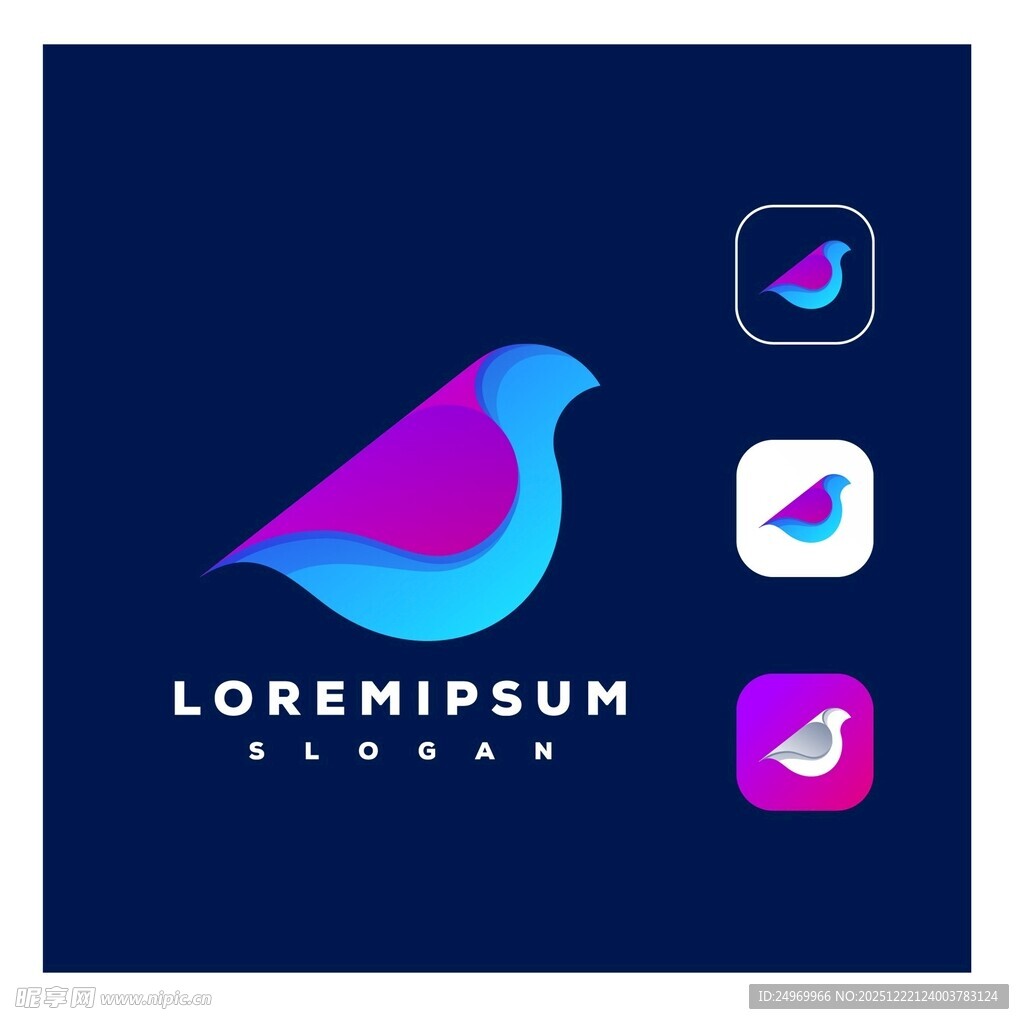 多彩飞鸟标志设计