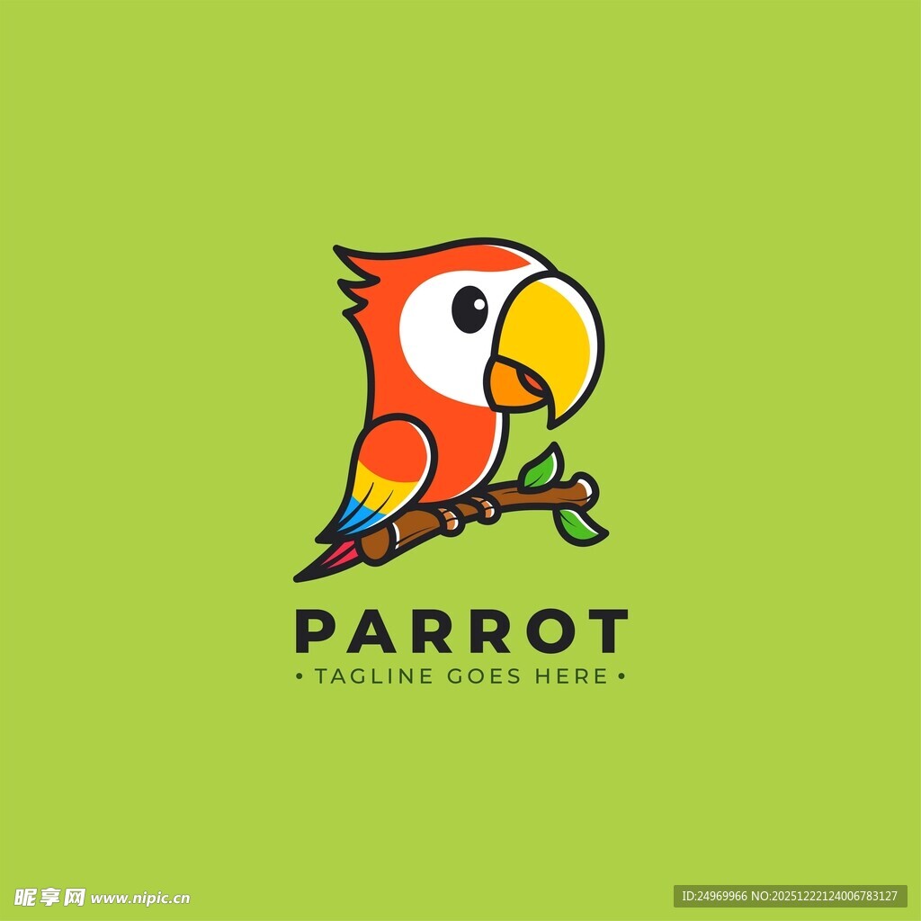 可爱鹦鹉标志设计
