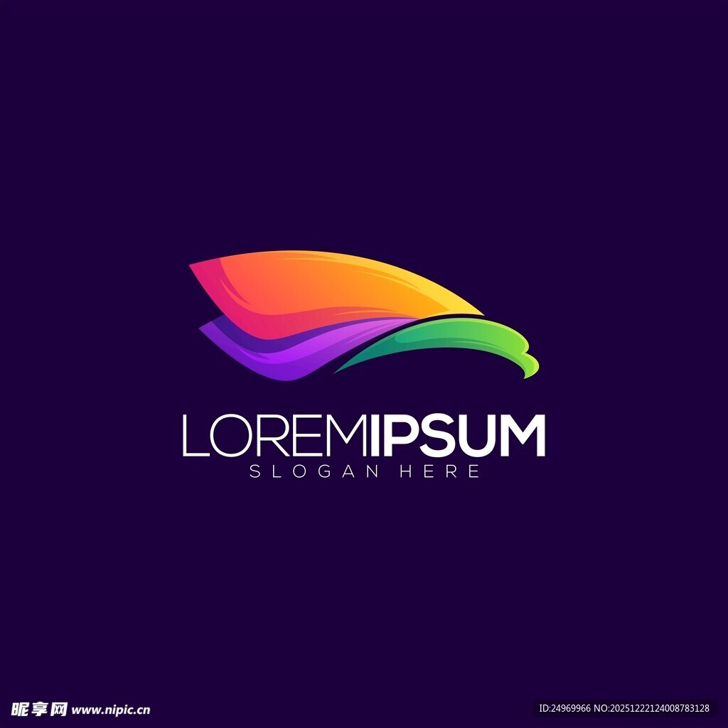 多彩飞鸟标志设计