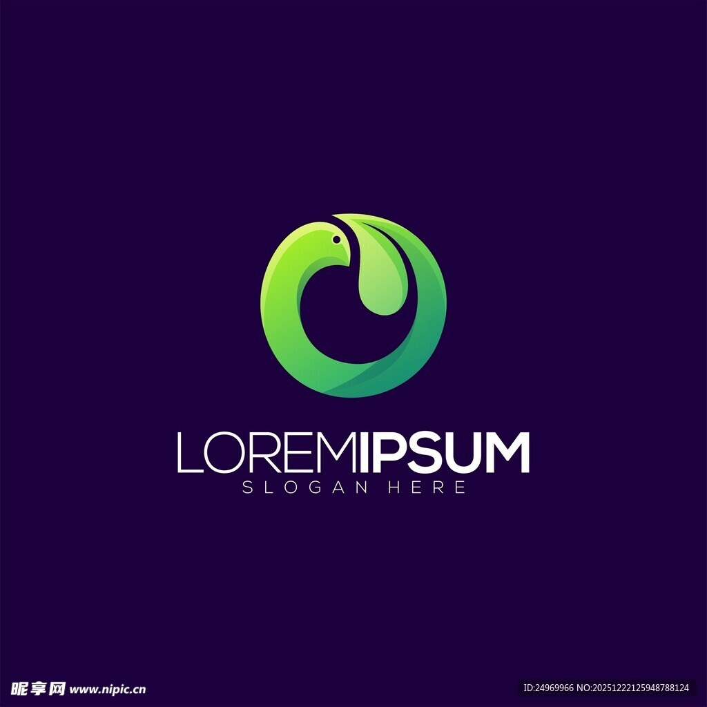 绿色简约圆形标志设计