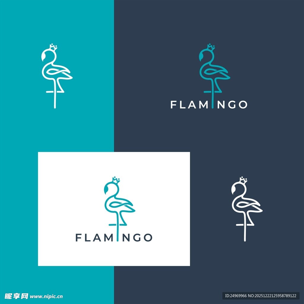 火烈鸟标志设计案例