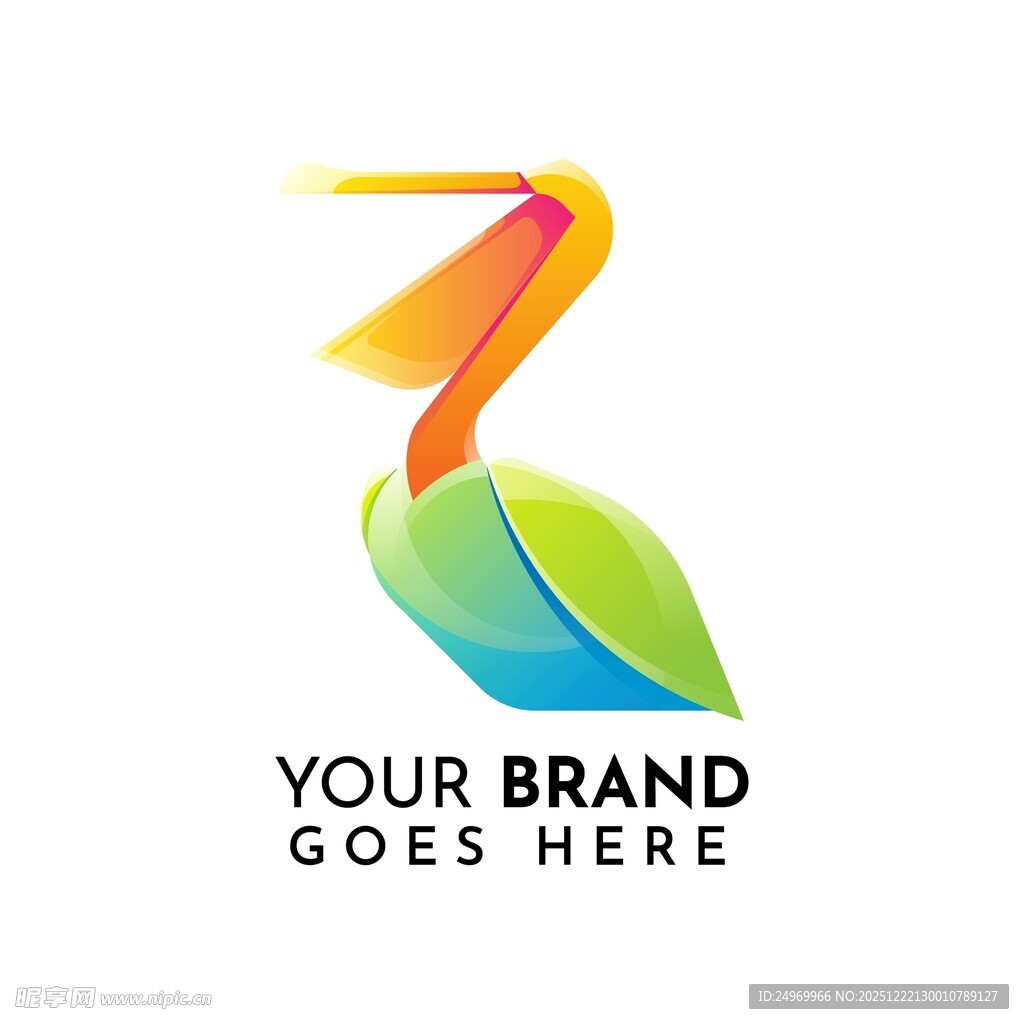 多彩飞鸟标志设计