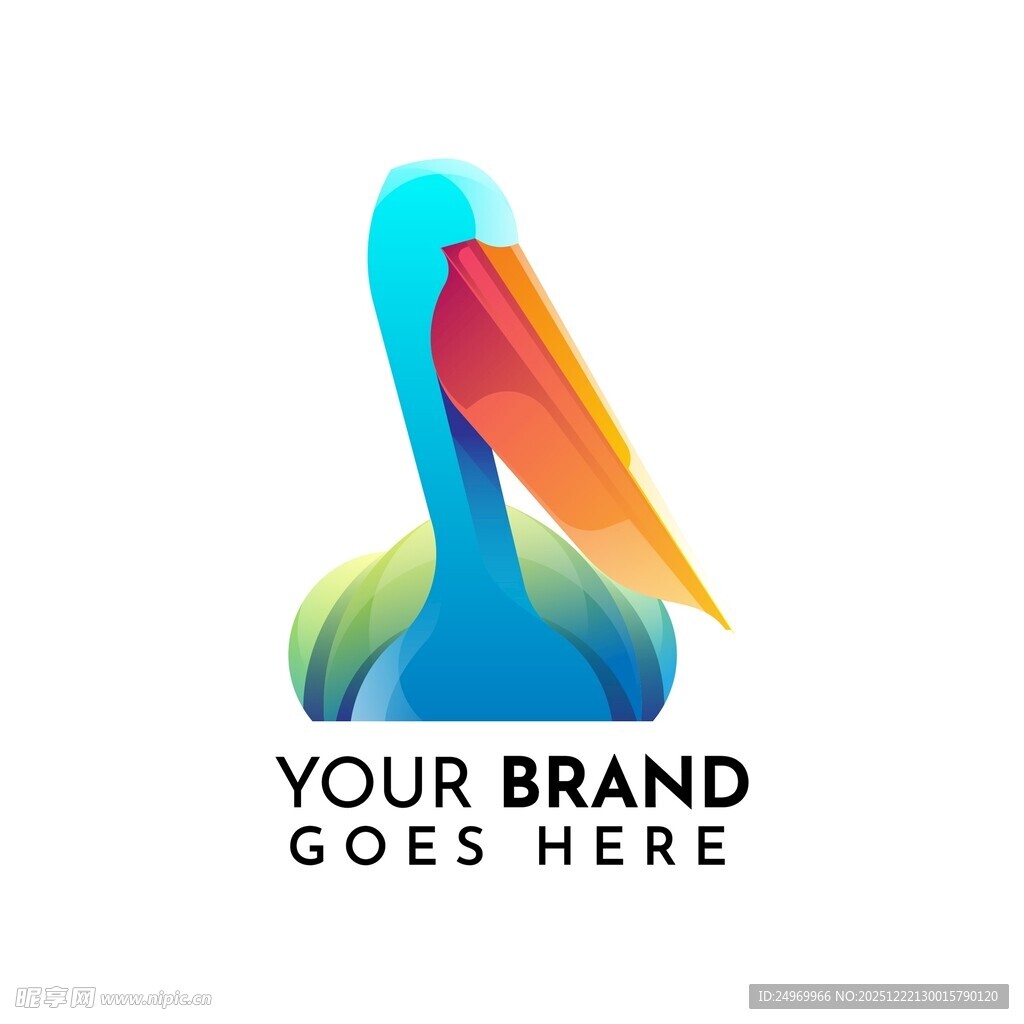 多彩鹈鹕标志设计