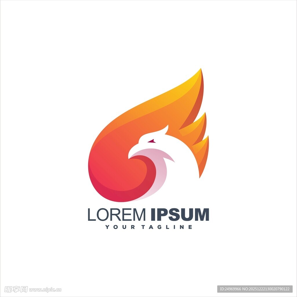 火焰飞鸟标志设计