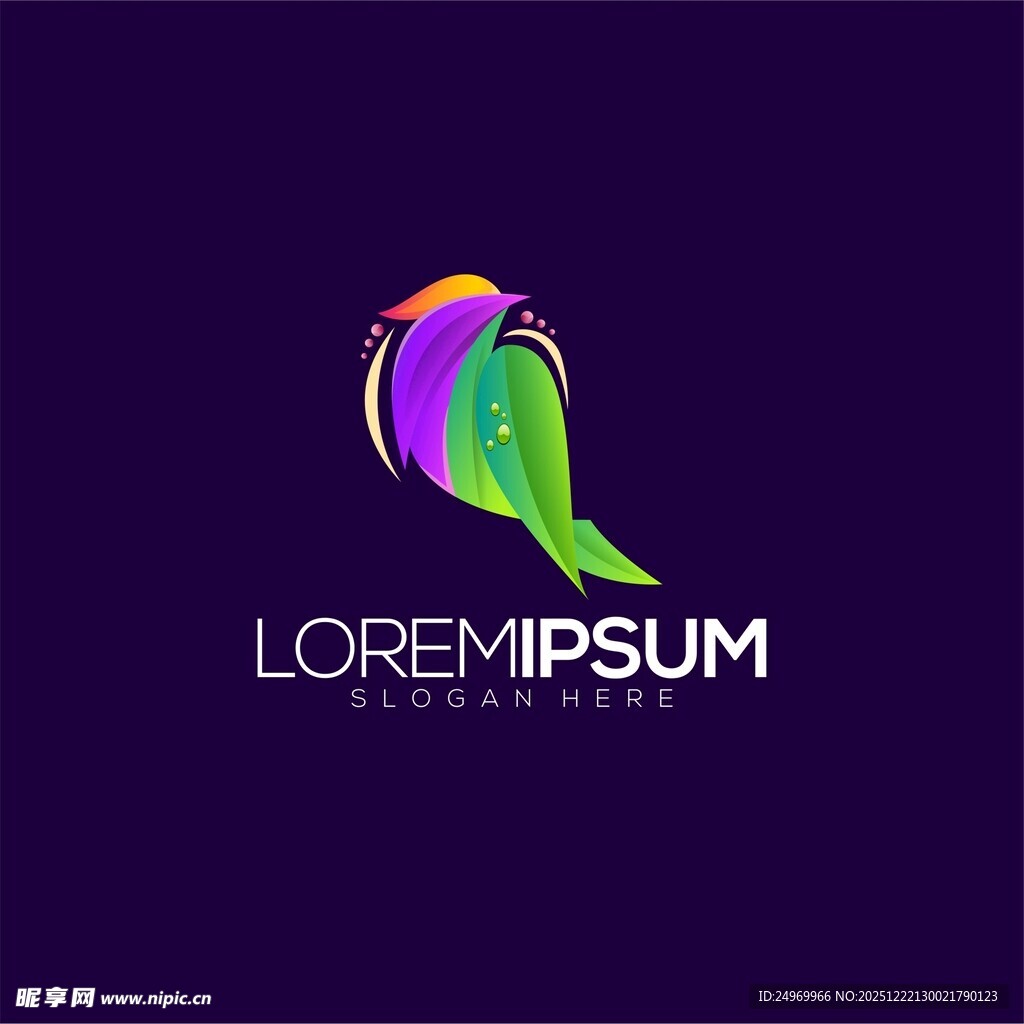 多彩鹦鹉标志设计