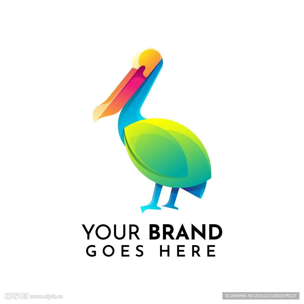 多彩鹈鹕标志设计