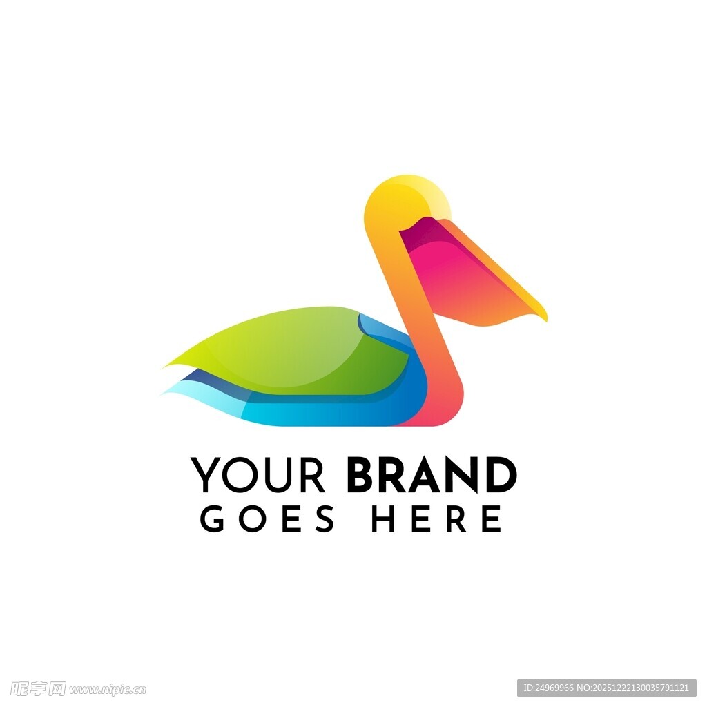 多彩鹈鹕标志设计