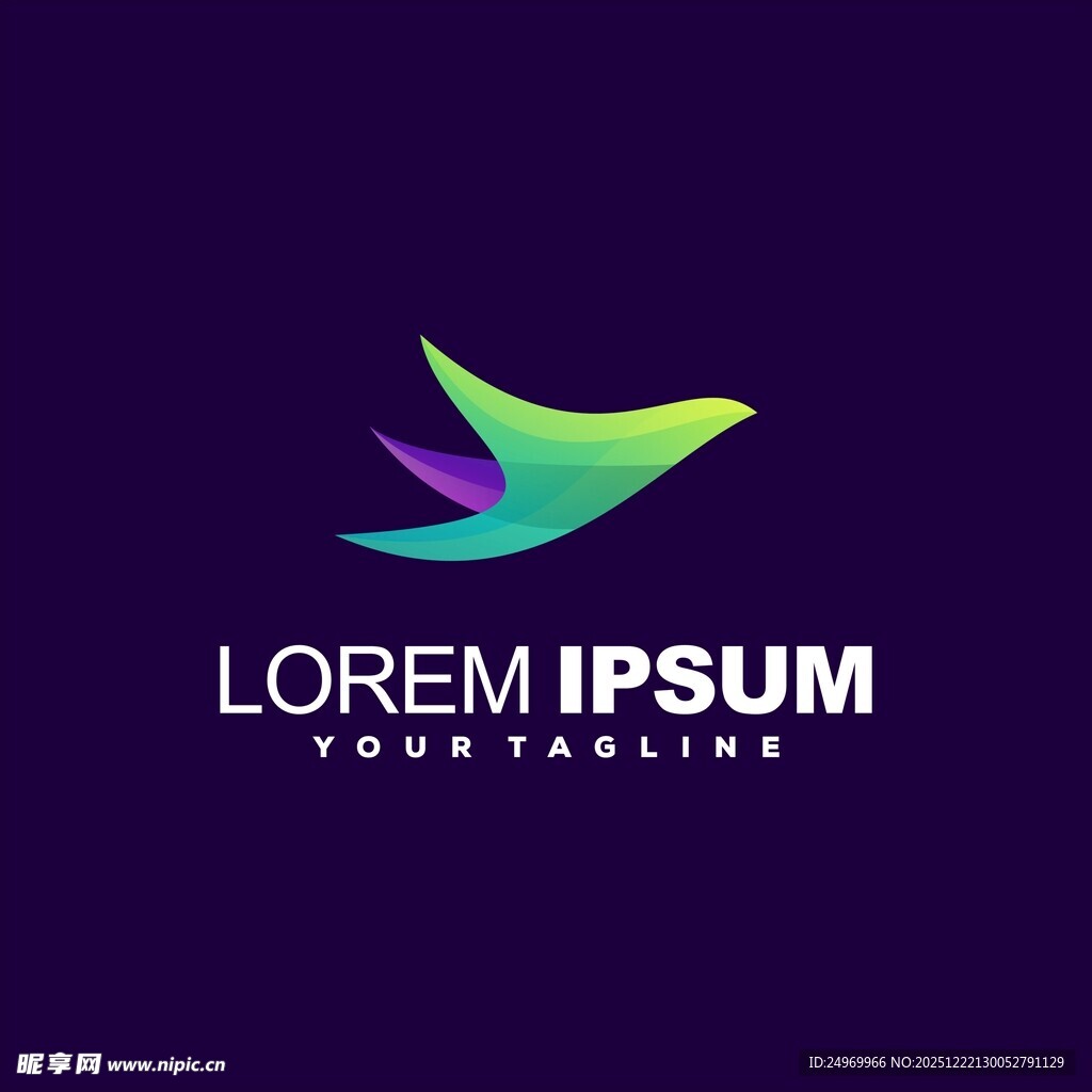 多彩飞鸟抽象企业标志
