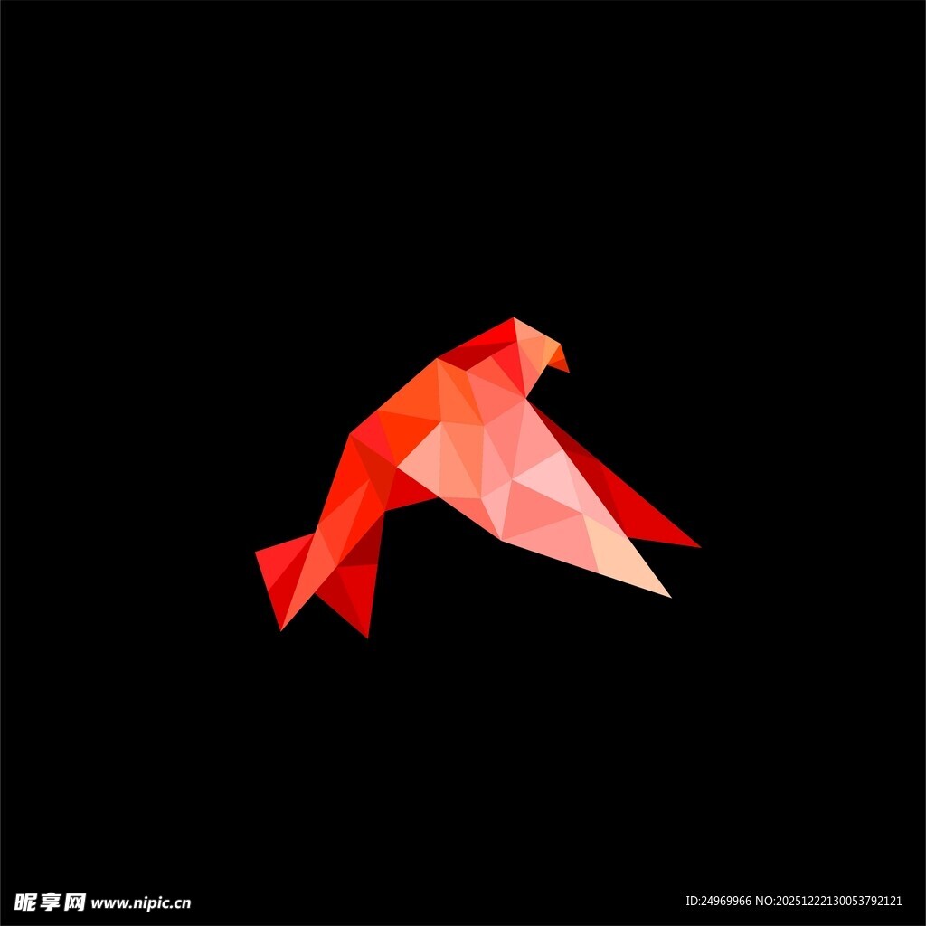 红色折纸飞鸟