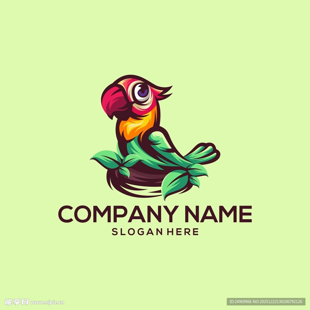 多彩鹦鹉标志设计