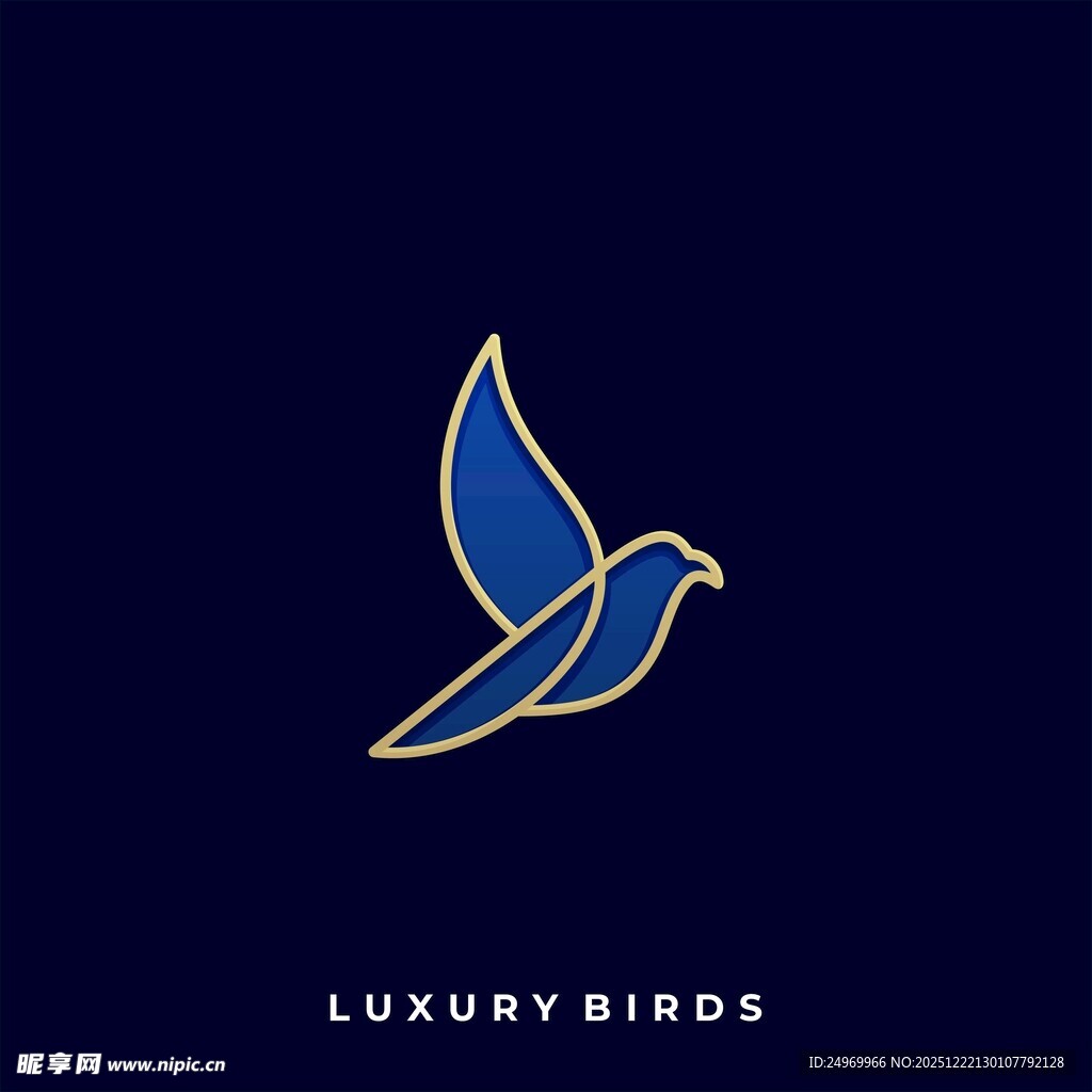 奢华飞鸟标志设计