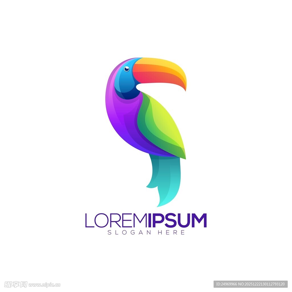 多彩巨嘴鸟标志设计