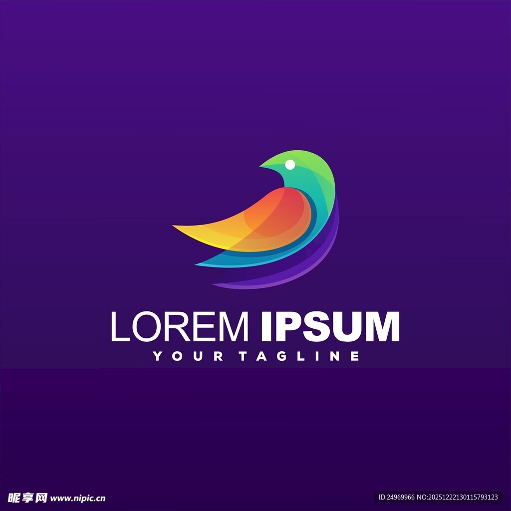 多彩飞鸟标志设计