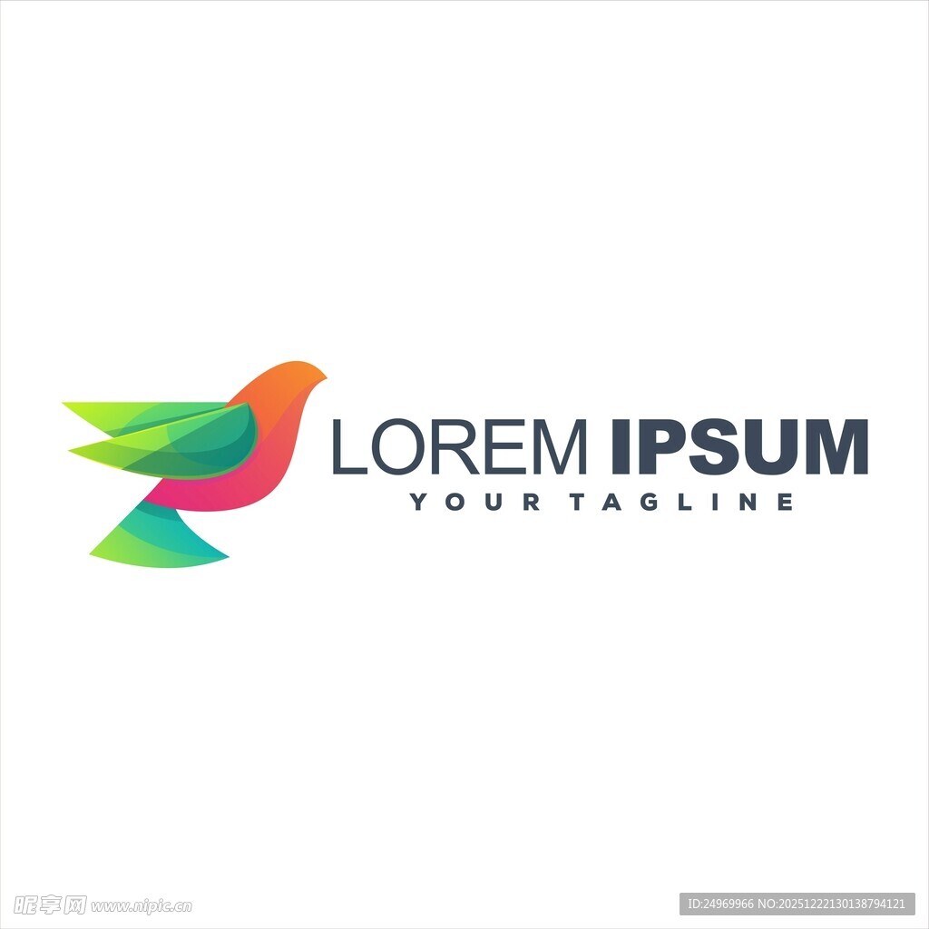 多彩飞鸟标志设计