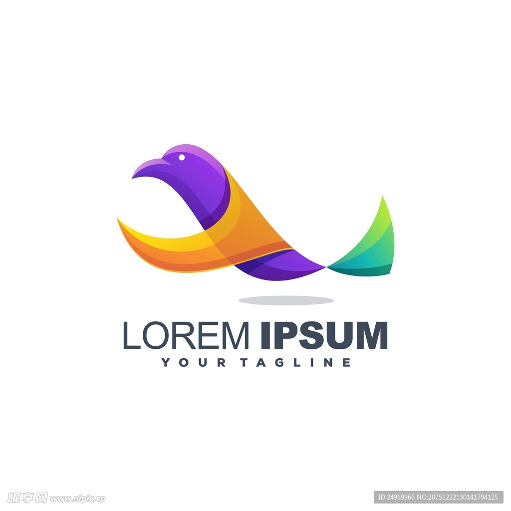 多彩飞鸟标志设计