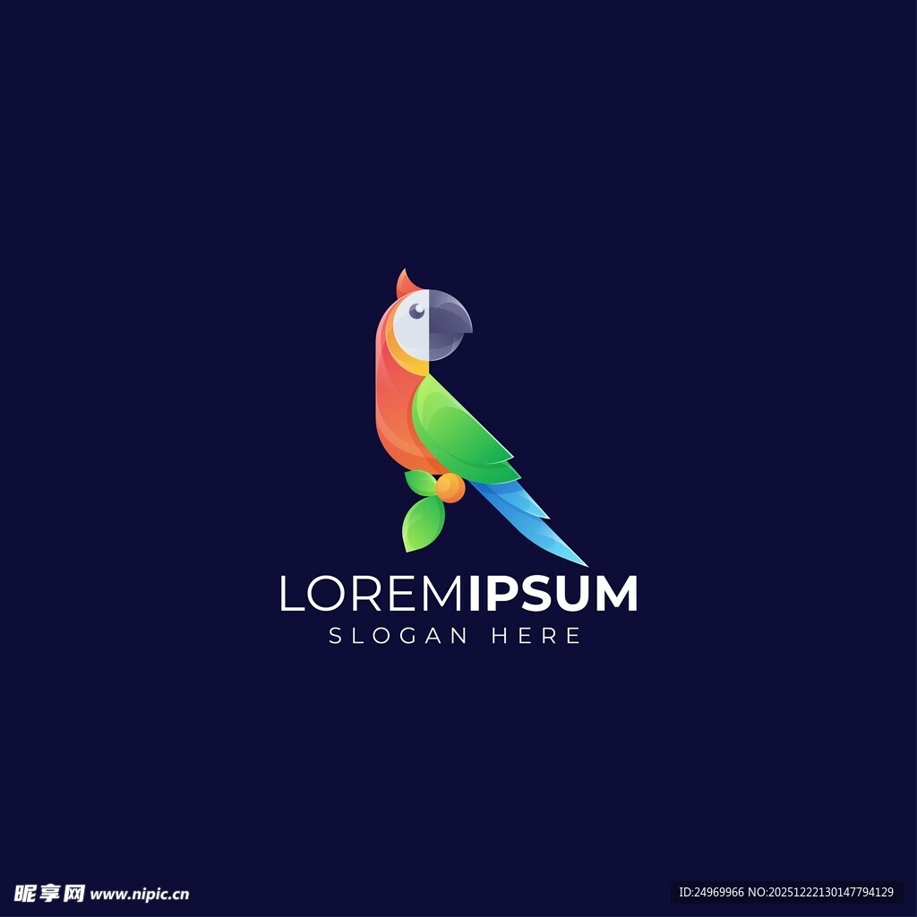 多彩鹦鹉标志设计