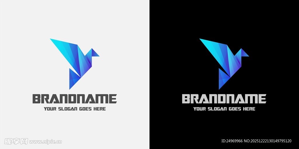 蓝色飞鸟创意品牌标志