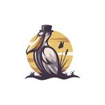 复古风鹈鹕插画形象