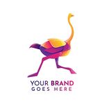 多彩鸵鸟标志设计
