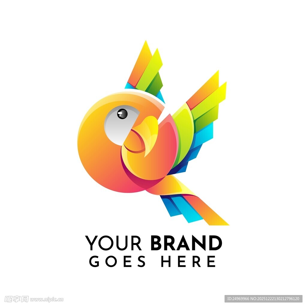 多彩鹦鹉标志设计