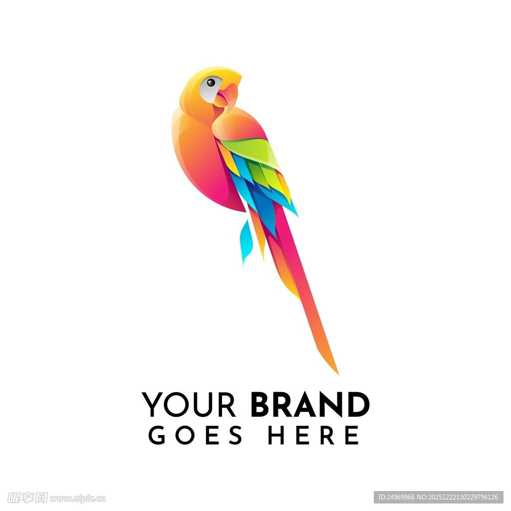 多彩鹦鹉标志设计