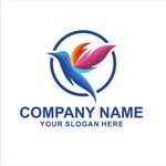 彩色飞鸟公司标志设计