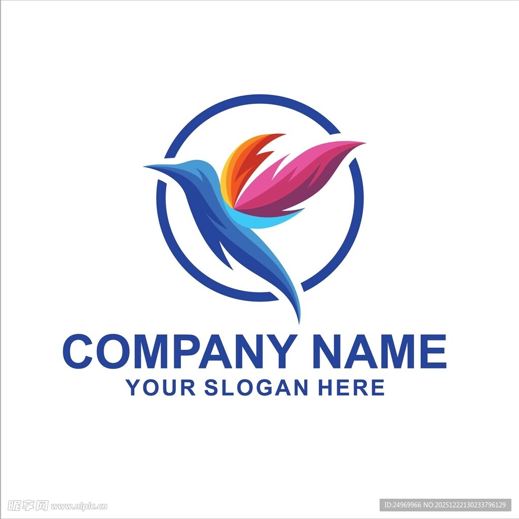 彩色飞鸟公司标志设计