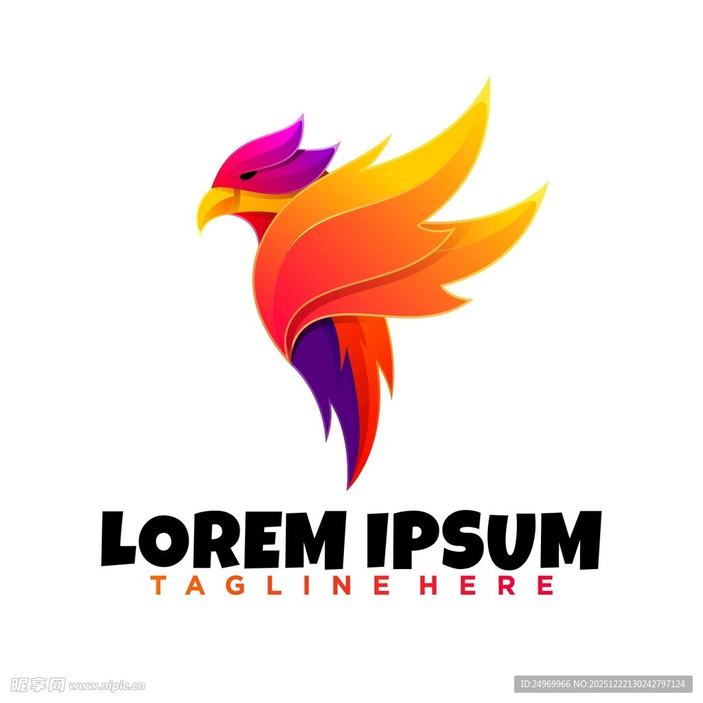 多彩凤凰标志设计