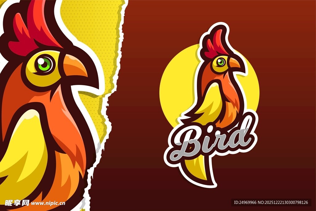 卡通小鸟标志设计