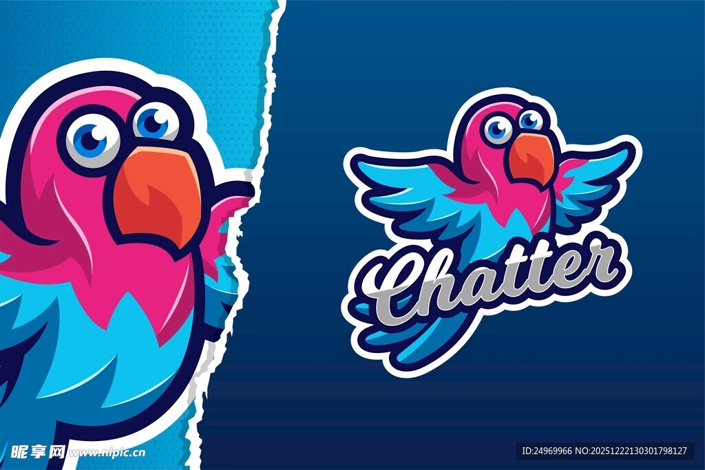 鹦鹉标志设计