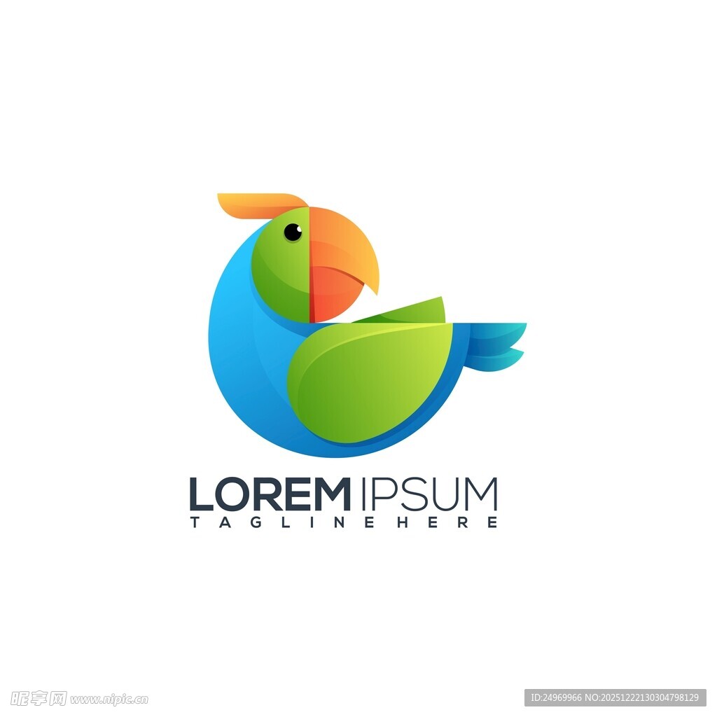 多彩鹦鹉标志设计
