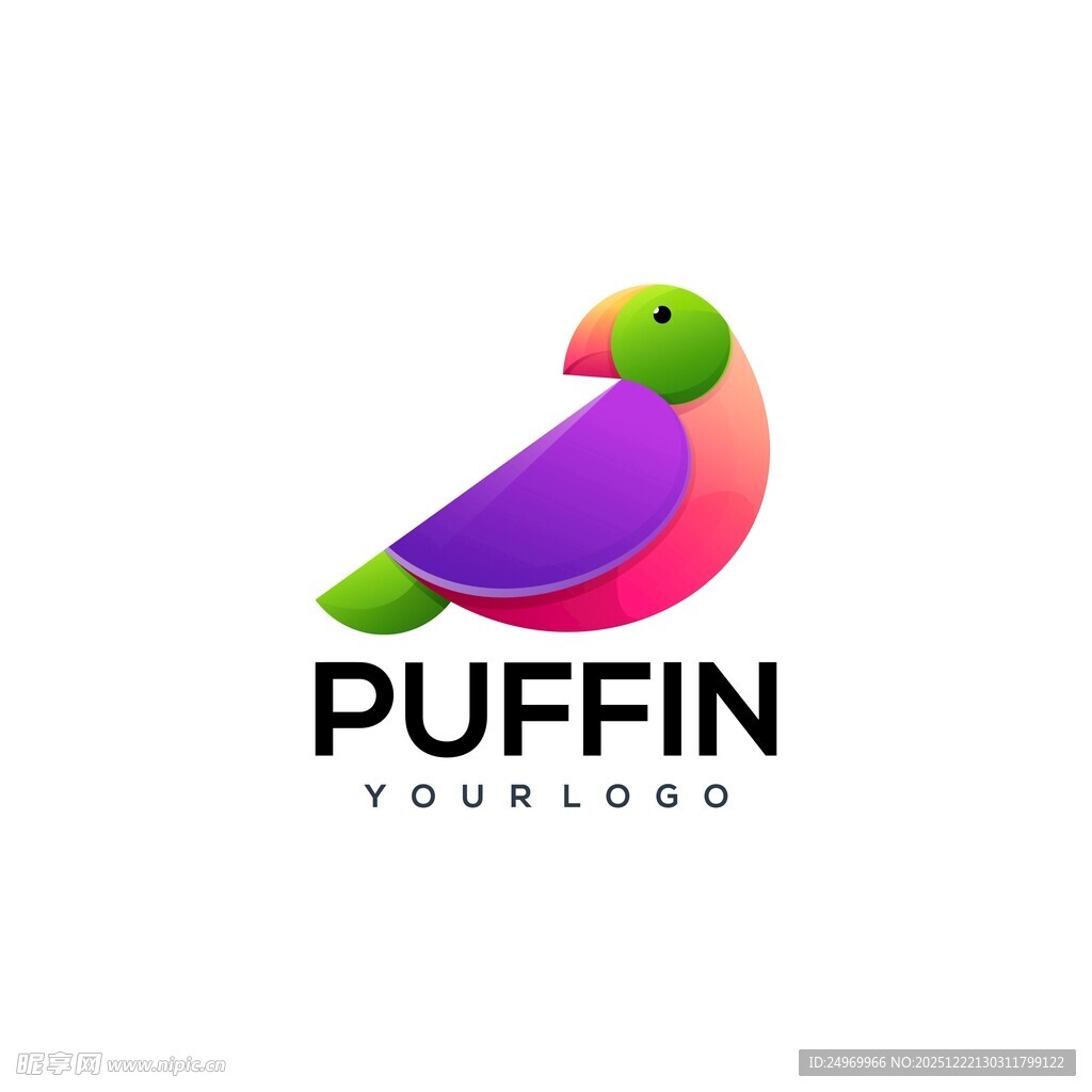 彩色海鹦标志设计