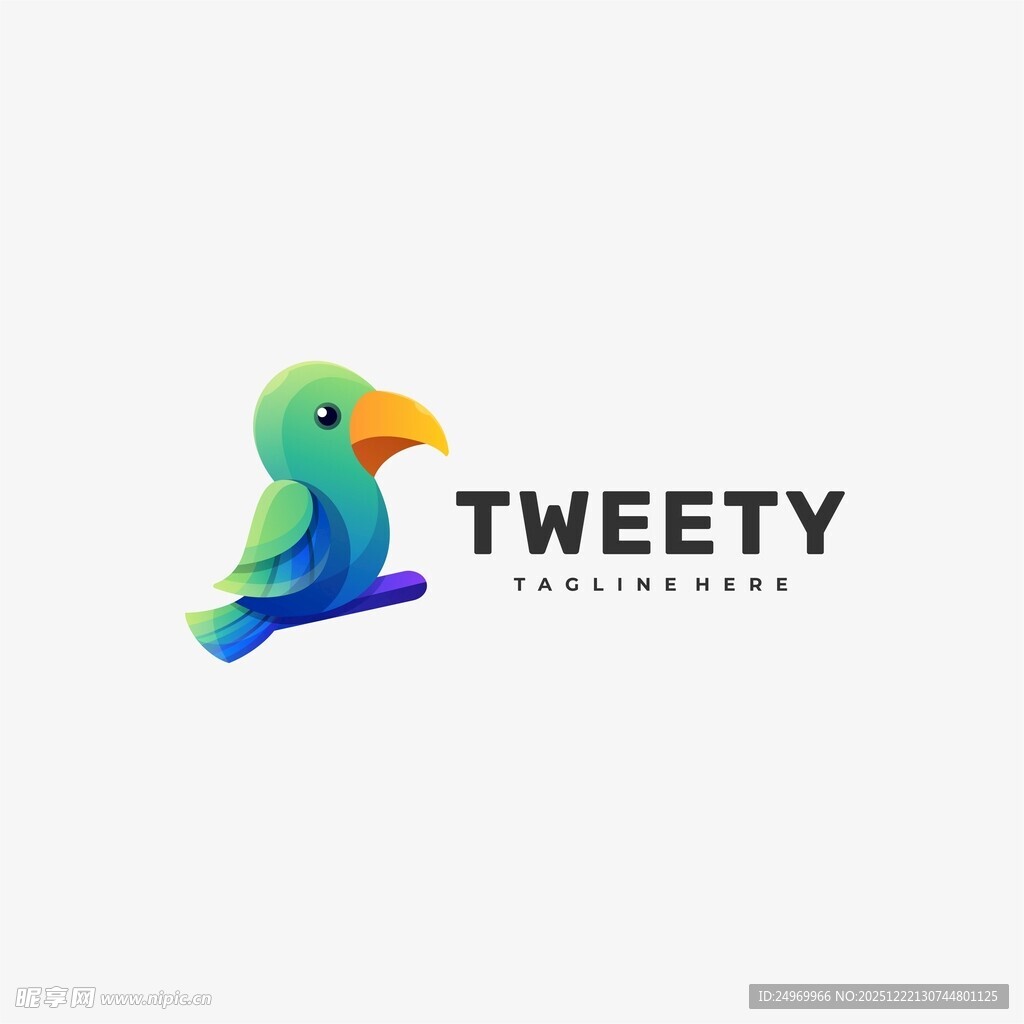 TWEETY多彩鹦鹉标志设计