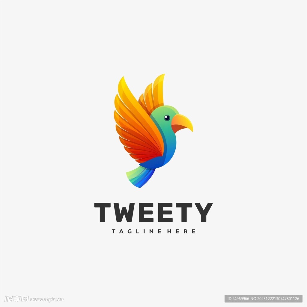 多彩飞鸟标志设计