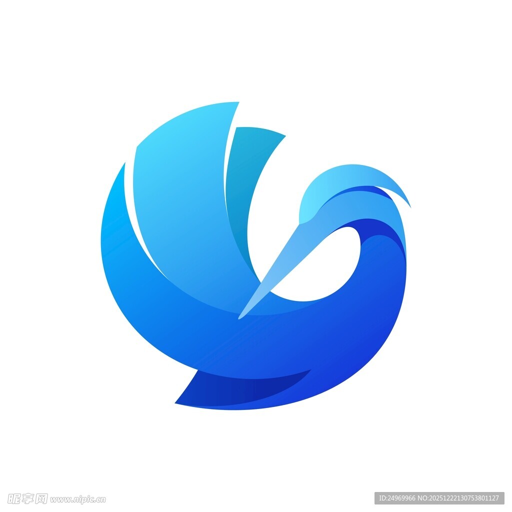 蓝色动感抽象标志设计