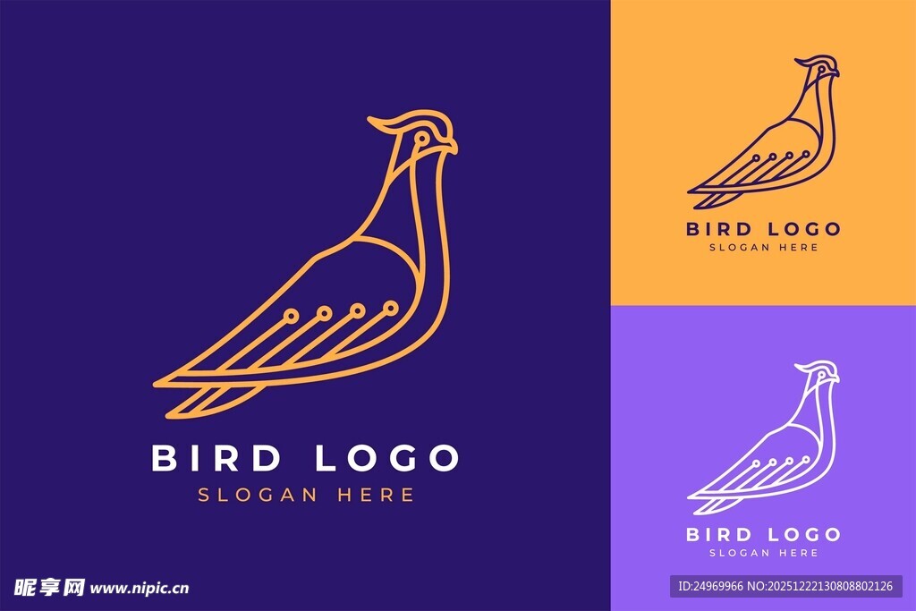 简约鸟类标志设计