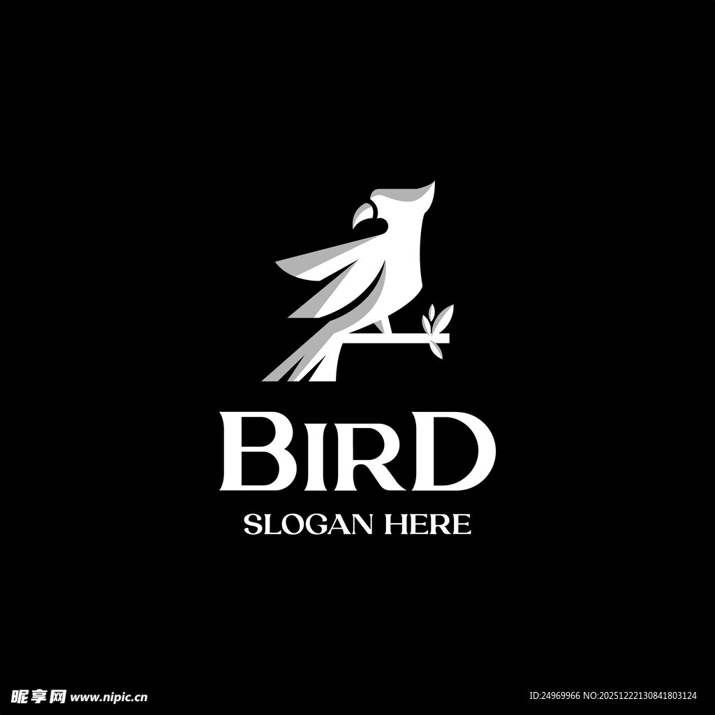 简约飞鸟品牌标志设计