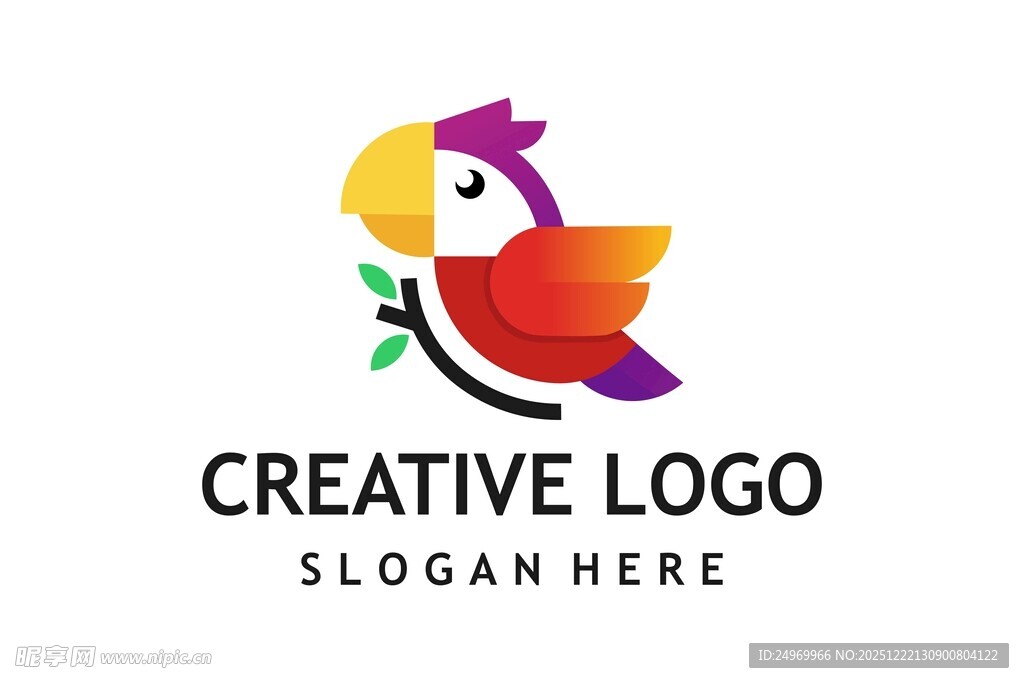 多彩鹦鹉创意标志