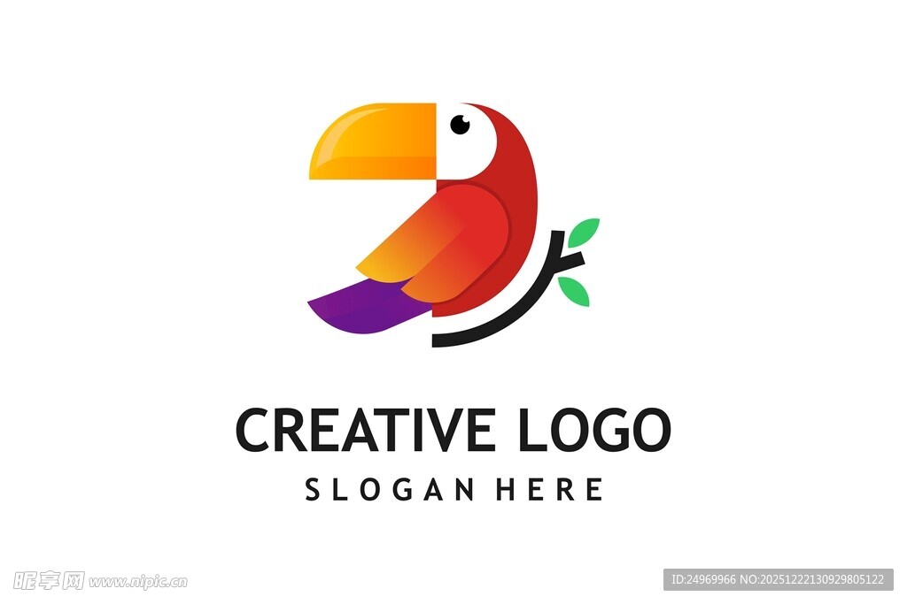 多彩巨嘴鸟创意标志设计
