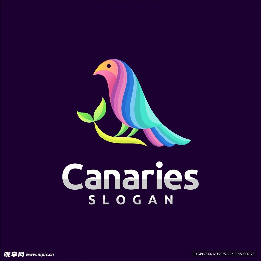 多彩金丝雀标志设计