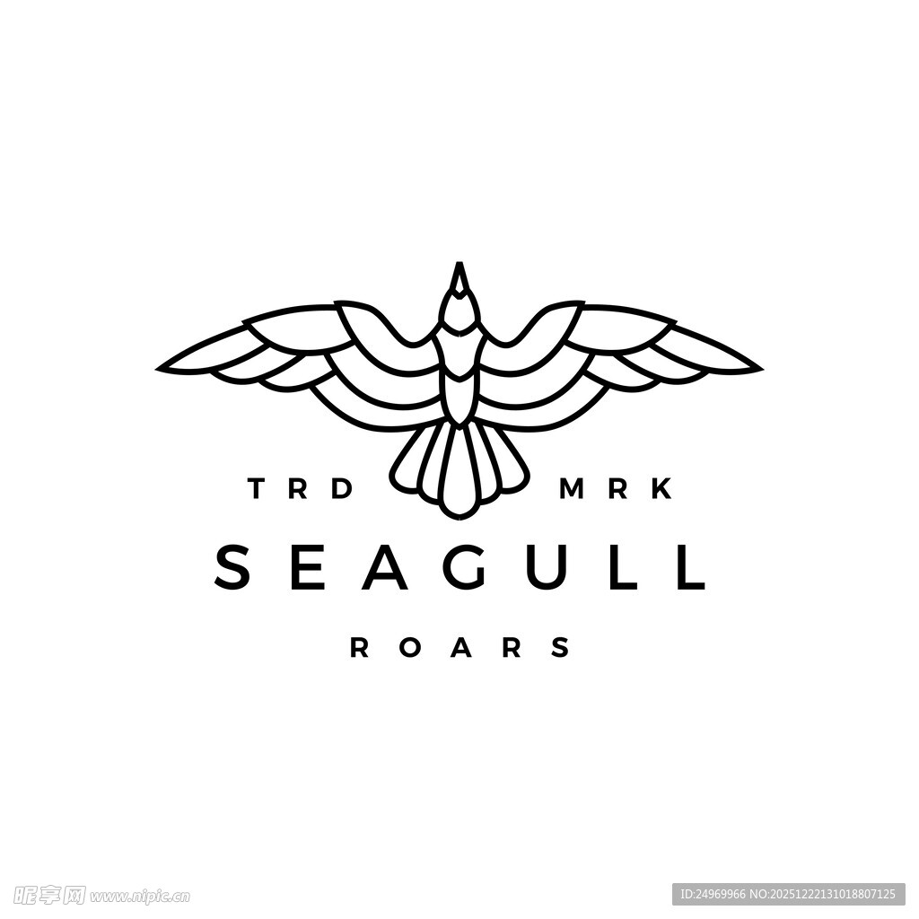 海鸥主题简约标志设计
