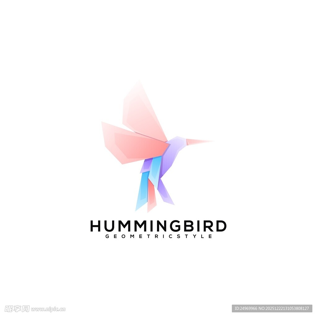 灵动蜂鸟标志设计