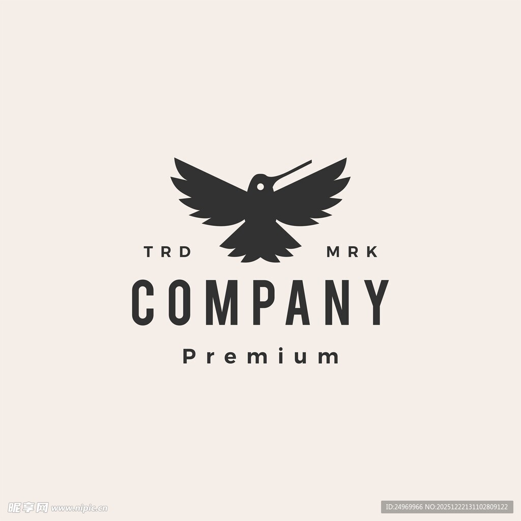 简约黑鹰公司标志设计